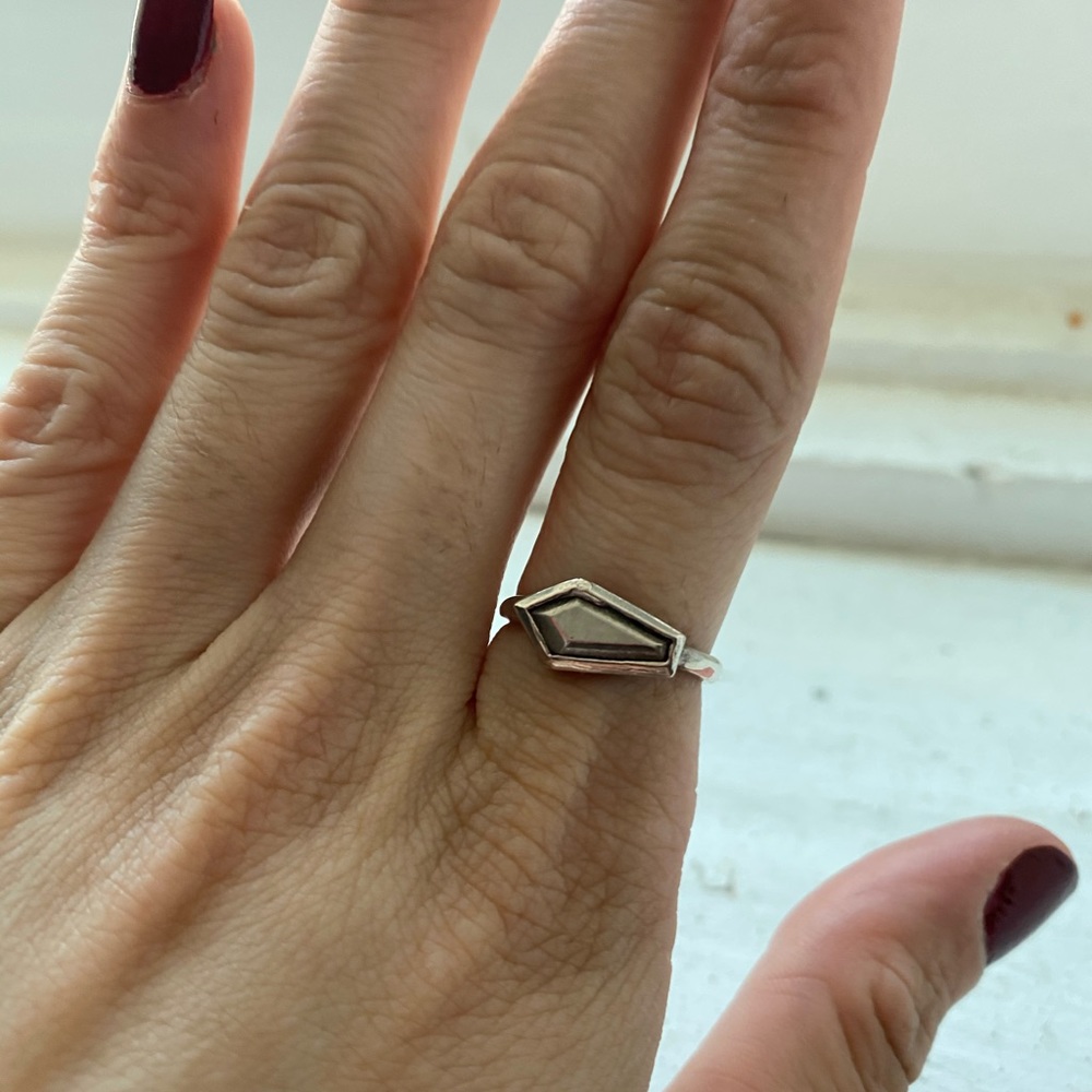 Margaret Cross Sterling Silver Coffin Ring